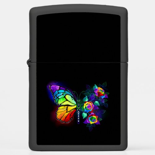 Rainbow flower butterfly zippo lighter