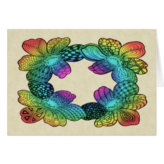 Rainbow Flower Doodle Cards (Front Horizontal)