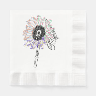 Rainbow Flower Funky Art Napkins