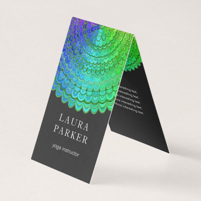 Rainbow Flower Mandala Business Card (Front)