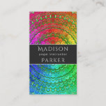 Rainbow Flower Mandala Business Card at Zazzle