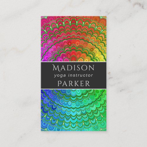 Rainbow Flower Mandala Business Card