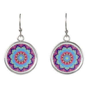 Rainbow Flower Mandala Earrings
