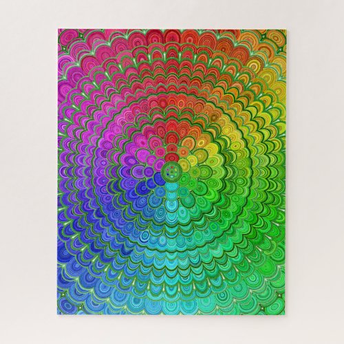 Rainbow Flower Mandala Jigsaw Puzzle