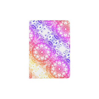 Rainbow Flower Mandala Pattern Passport Holder
