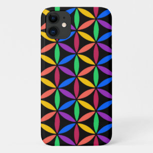 Rainbow Flower of Life Pattern iPhone 11 Case