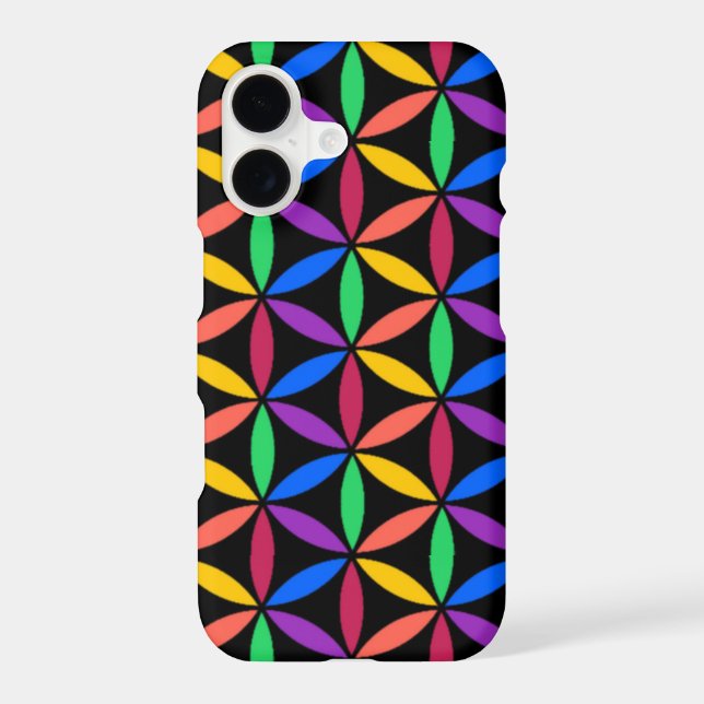 Rainbow Flower of Life Pattern Iphone Case (Back)