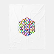 Rainbow Flower of Life Throw Blanket