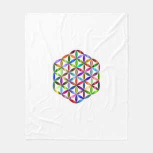 Rainbow Flower of Life Throw Blanket