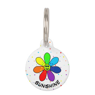 Rainbow Flower Pet Tag