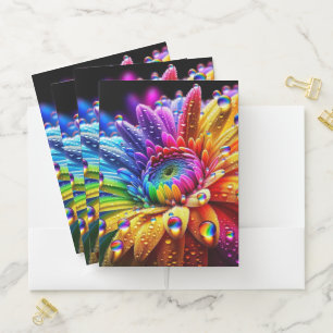 Rainbow Flower Pocket Folder