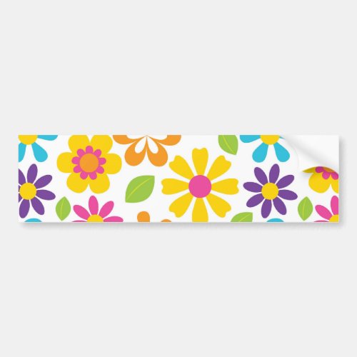 Rainbow Flower Power Hippie Retro Teens Gifts Bumper Sticker