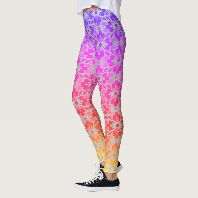 Rainbow Flower Power Leggings (Left)