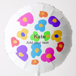 Rainbow flower pride love add name text lqbtq abst balloon
