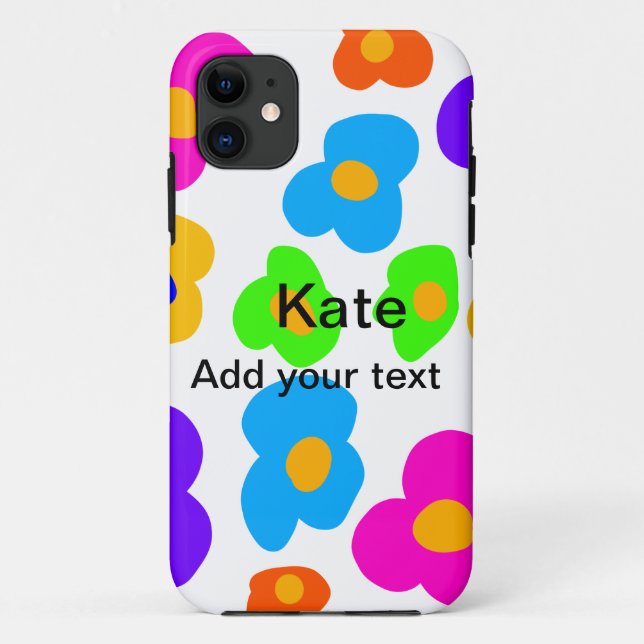 Rainbow flower pride love add name text lqbtq abst Case-Mate iPhone case (Back)