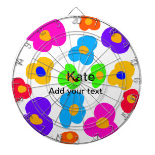 Rainbow flower pride love add name text lqbtq abst dart board