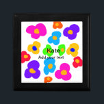 Rainbow flower pride love add name text lqbtq abst gift box<br><div class="desc">Design</div>