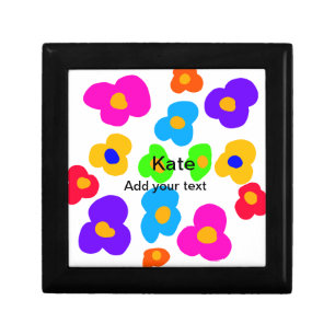 Rainbow flower pride love add name text lqbtq abst gift box