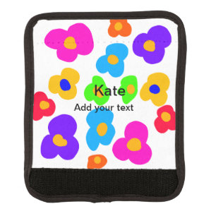 Rainbow flower pride love add name text lqbtq abst luggage handle wrap