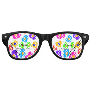 Rainbow flower pride love add name text lqbtq abst retro sunglasses