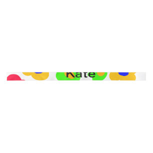 Rainbow flower pride love add name text lqbtq abst satin ribbon