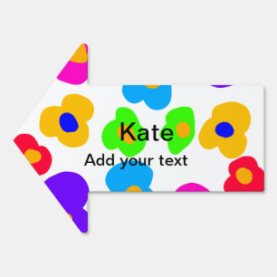 Rainbow flower pride love add name text lqbtq abst sign