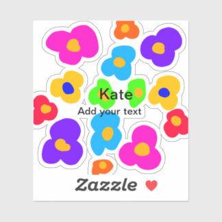 Rainbow flower pride love add name text lqbtq abst sticker