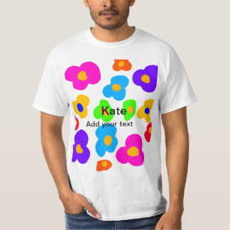 Rainbow flower pride love add name text lqbtq abst T-Shirt