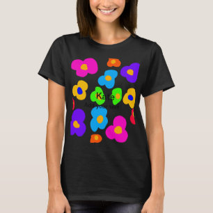Rainbow Flower Pride Love Add Name Text Lqbtq Abst T-Shirt