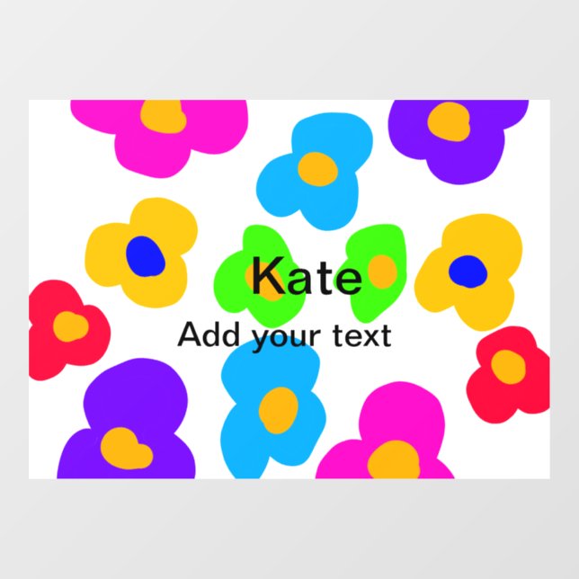 Rainbow flower pride love add name text lqbtq abst window cling (Sheet)
