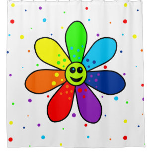 Rainbow Flower Shower Curtain