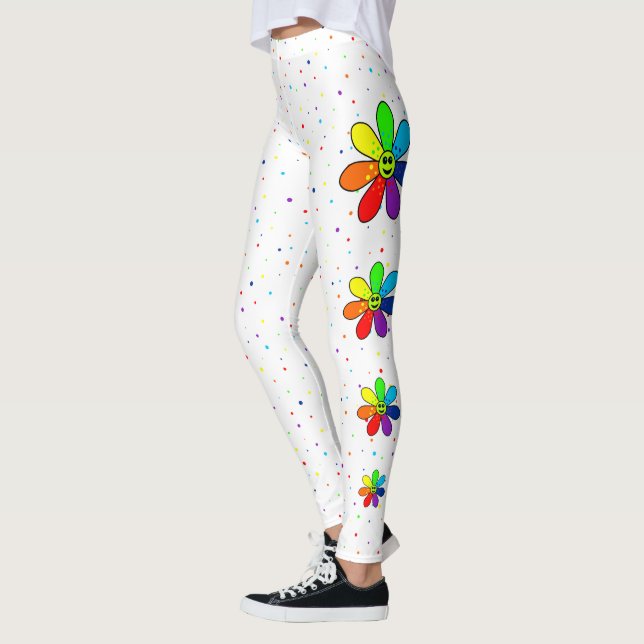 Rainbow Flower Side Leggings (Left)
