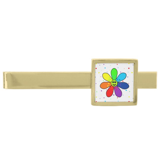 Rainbow Flower Tie Bar (Front)