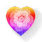 Rainbow Flower Unique Designer Crochet Print Heart