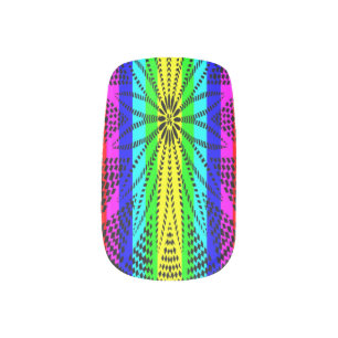 Rainbow Flower Wycinanki Minx Nails Nail Art