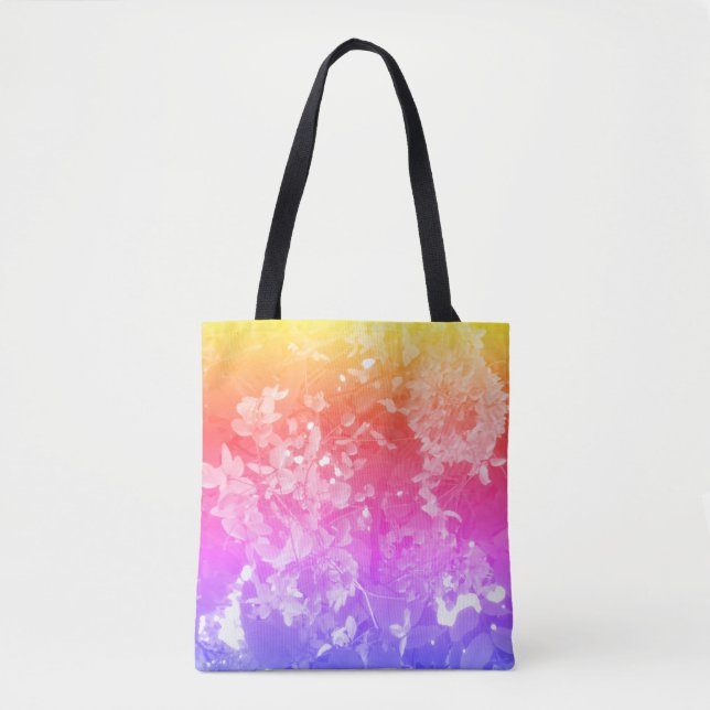 Rainbow Flowers Art Tote Bag (Front)