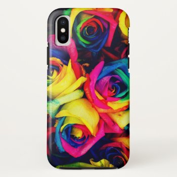 Rainbow Flowers Iphone X Case by MarblesPictures at Zazzle