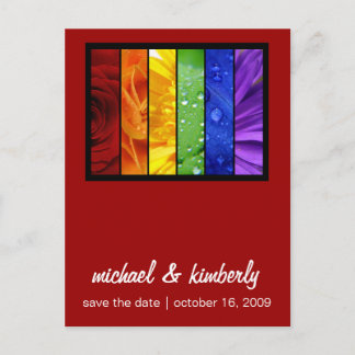 Rainbow Flowers | Save the Date Announcement Postcard