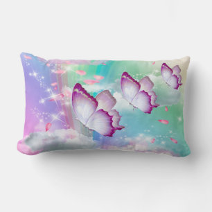 Rainbow fluffy Clouds Baby Girl Lumbar Pillow