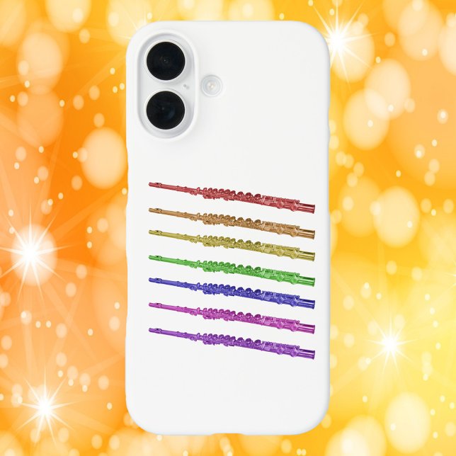 Rainbow Flutes Colorful Case-Mate iPhone Case (A fun phone case with red, orange, yellow, green, blue, pink and purple flutes)