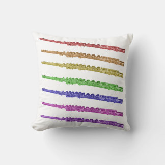 Rainbow Flutes Throw Pillow