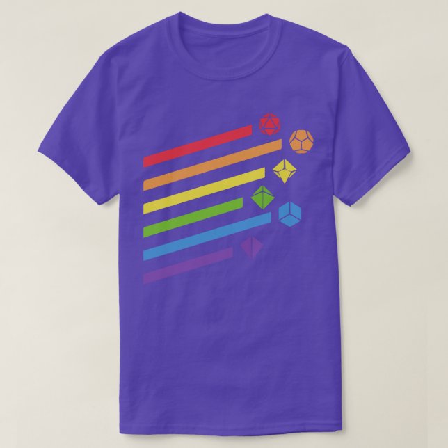 Rainbow Flying Dice T-Shirt (Design Front)