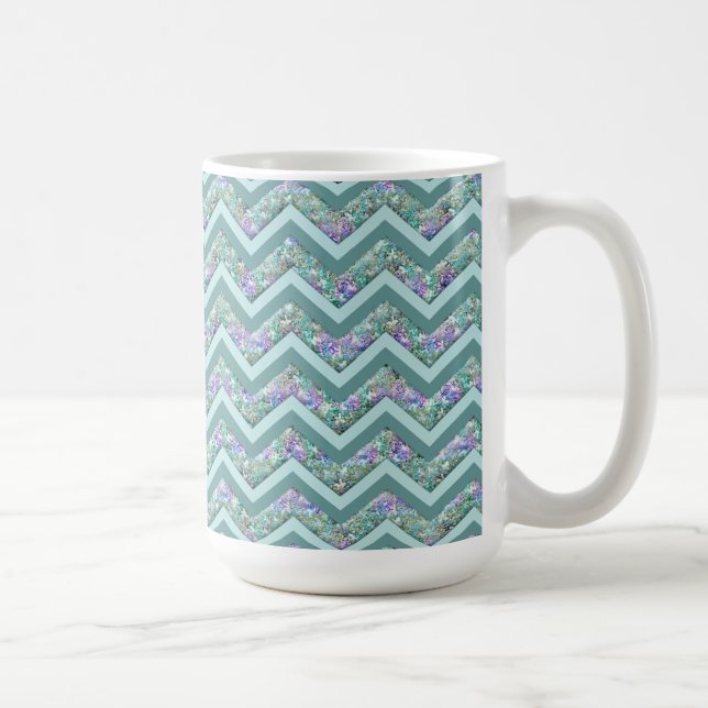 Rainbow Foil ZigZag Pattern Coffee Mug (Right)