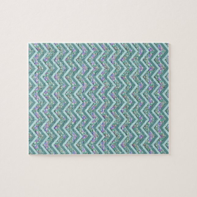 Rainbow Foil ZigZag Pattern Jigsaw Puzzle (Horizontal)
