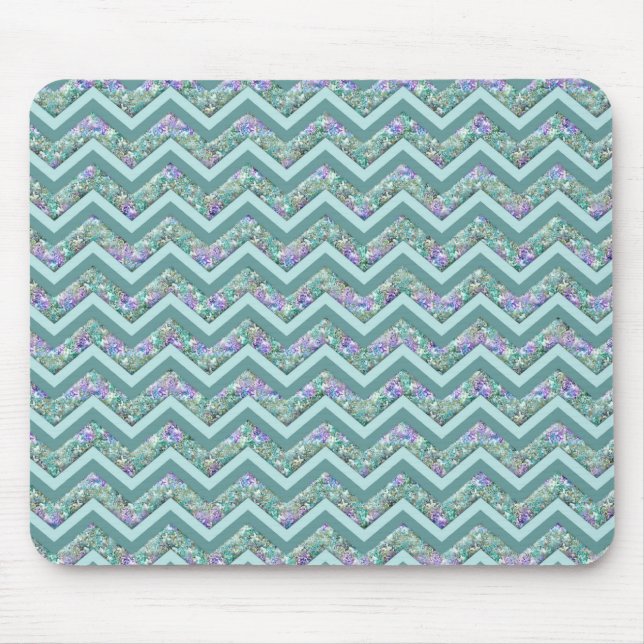 Rainbow Foil ZigZag Pattern Mouse Pad (Front)