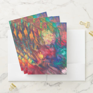 Rainbow Folder Art Whimsy Colorful Pocket Folder