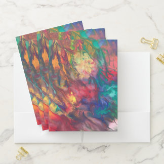 Rainbow Folder Art Whimsy Colorful Pocket Folder