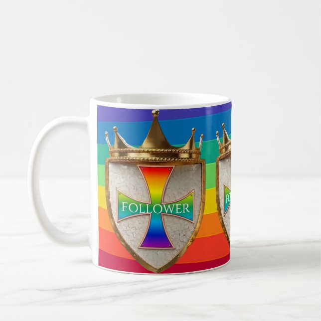 Rainbow Follower Crest Coffee Mug (Left)