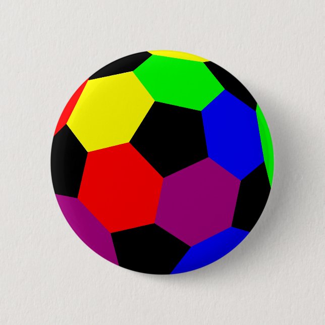 Rainbow Football in Rainbow Nation Pinback Button (Front)