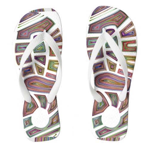 Rainbow Footprint Pair of Flip Flops